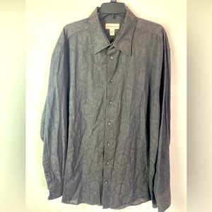 Pronto Uomo Cotton Button Front Campfire Cozy Shirt Long Sleeve Brown 2XLT Y2K